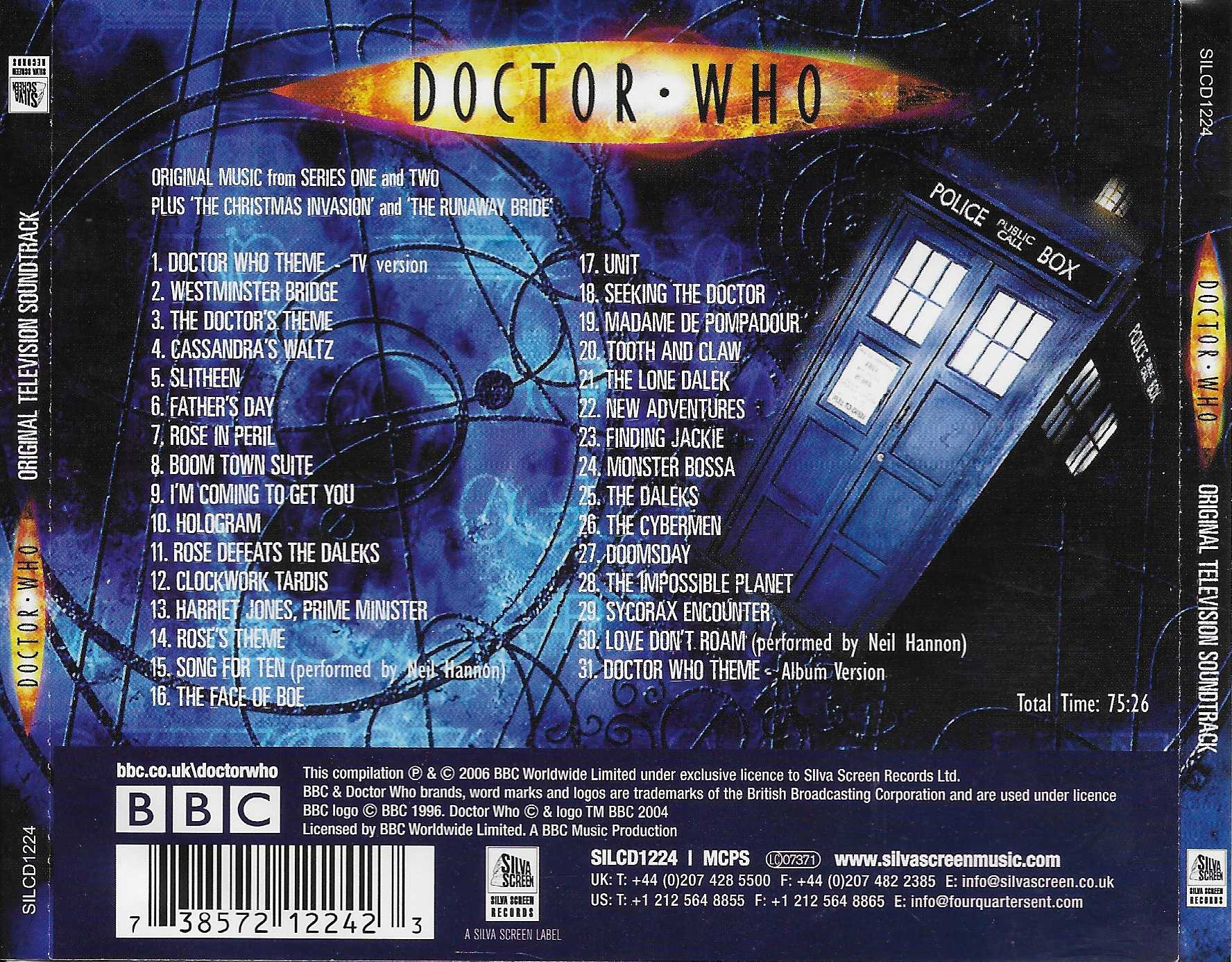 Picture of SILCD 1224 Doctor Who - Original television soundtrack by artist Murray Gold from the BBC records and Tapes library